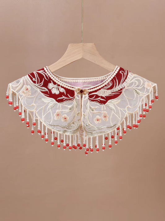 云肩Yunjian Chinese Cloud Collar – Traditional Embroidered Cape for Hanfu & Qipao