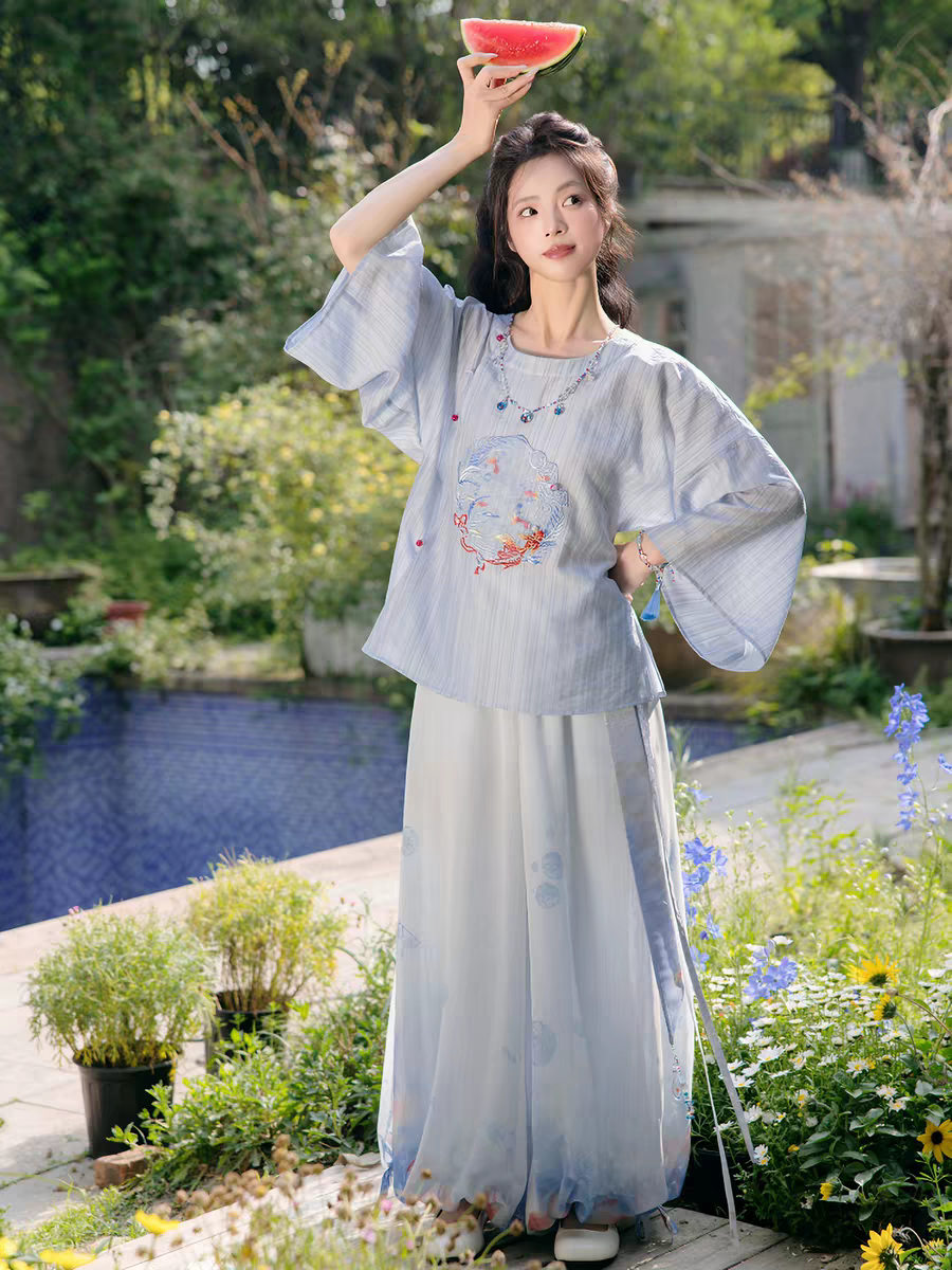 Song Dynasty Hanfu Pants – Summer Daily Wear, Breezy Wide‑Leg Pants for Hot Weather