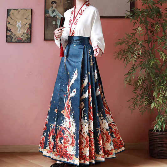Ensemble Hanfu assorti à la jupe Ma-mian Tailles S-XL