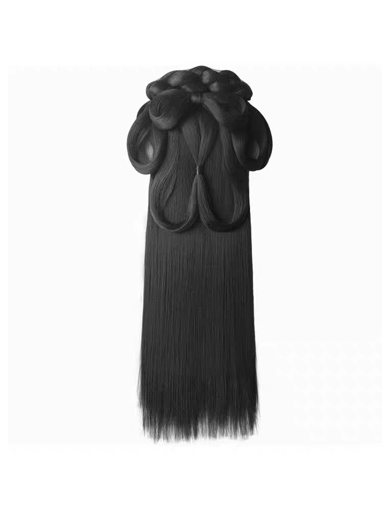 Hanfu Wig Bun Hairpiece | Chinese Ancient Costume Hair Accessories, Bridal Updo Extension for Cosplay
