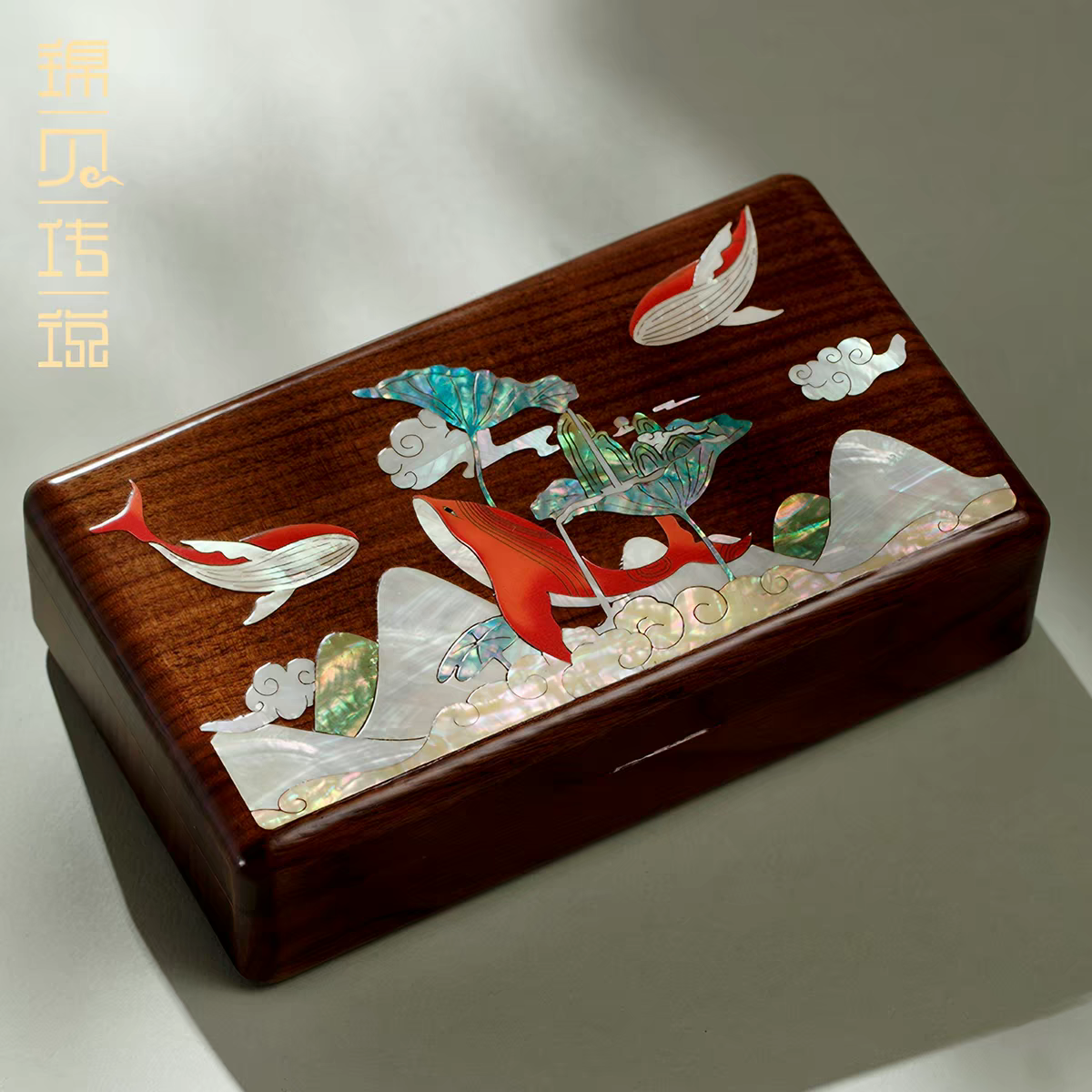 Mother-of-Pearl Inlay Jewelry Box – Handmade Lacquerware, Perfect Wedding Gift for Her