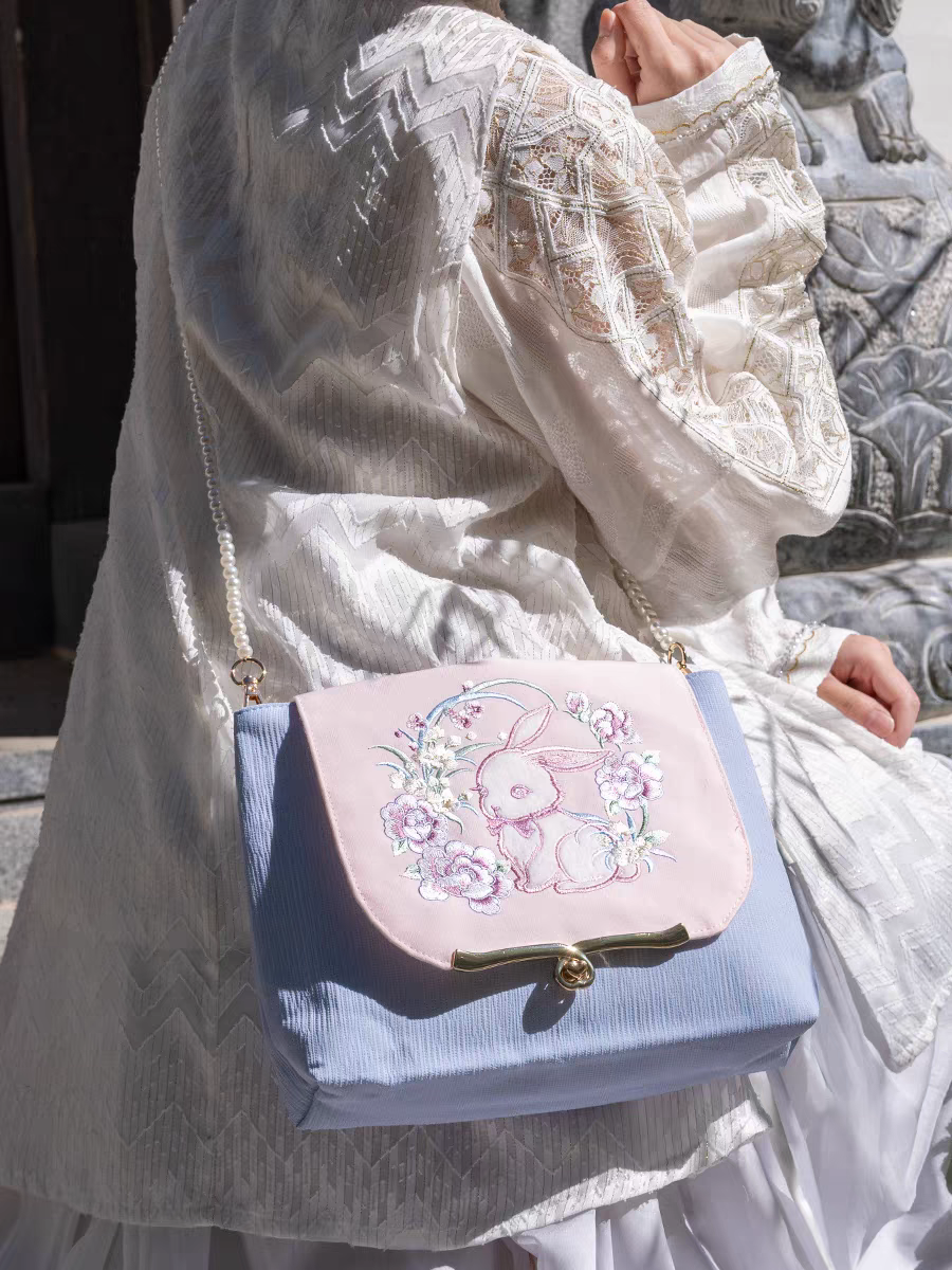 Chinese Embroidery Rabbit Crossbody Bag