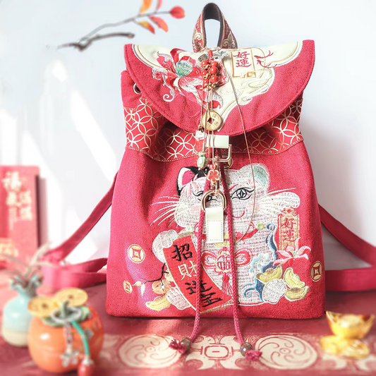 Guofeng Embroidered Backpack