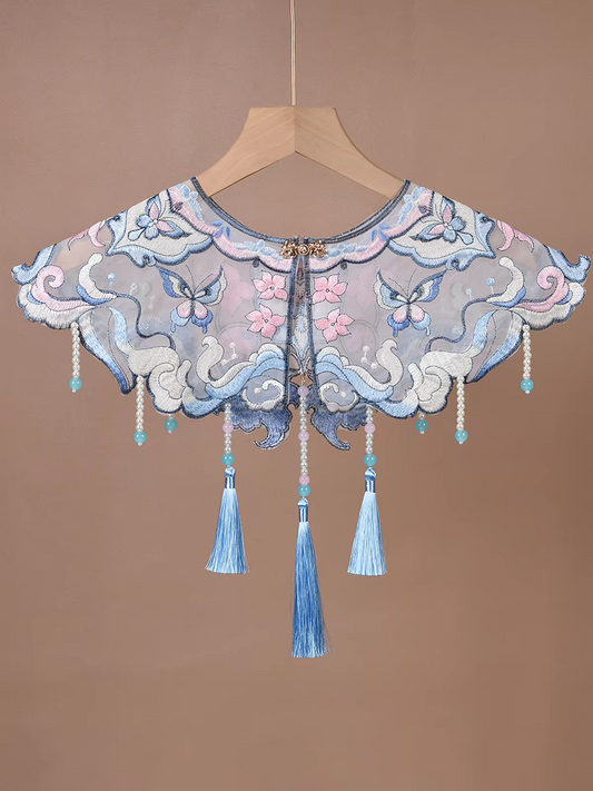 云肩Yunjian Chinese Cloud Collar – Traditional Embroidered Cape for Hanfu & Qipao