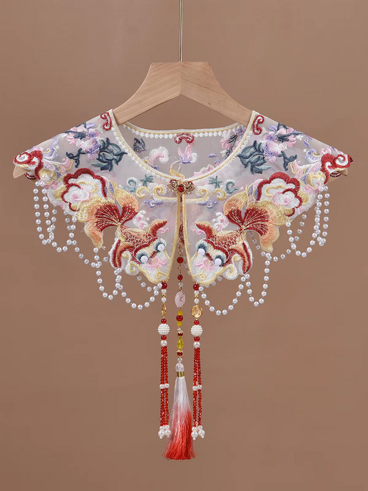 云肩Yunjian Chinese Cloud Collar – Traditional Embroidered Cape for Hanfu & Qipao