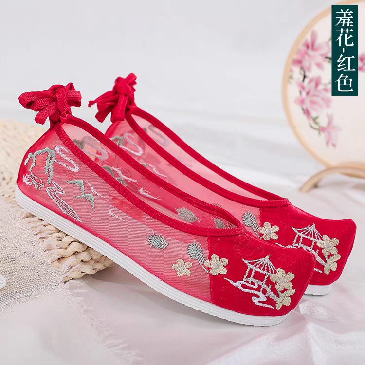 网纱绣花鞋34-40