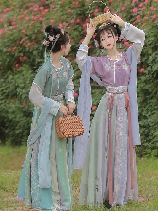 唐制坦领汉服Xs-2XL