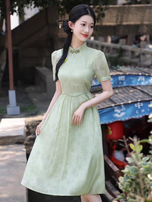 旗袍高端气质国风夏季新中式改良少女S-2XL