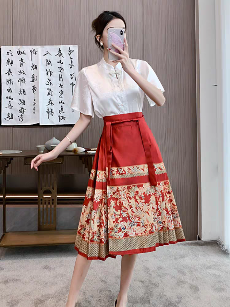 新中式马面裙S-XL horse face skirt