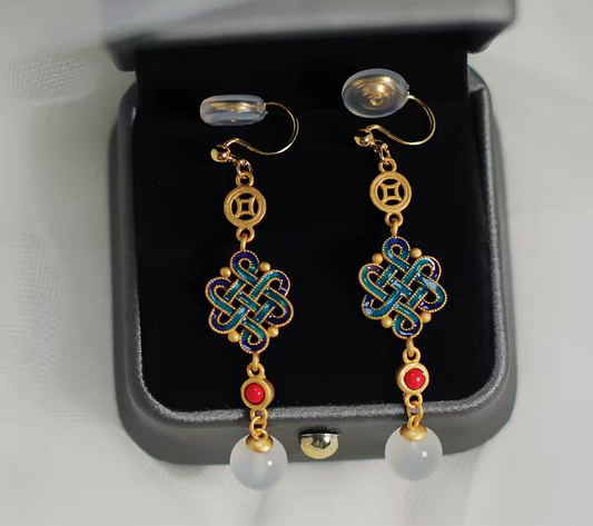 No Piercing Chinese Style Clip On Earrings | New Chinese Style Hanfu Jewelry Accessories