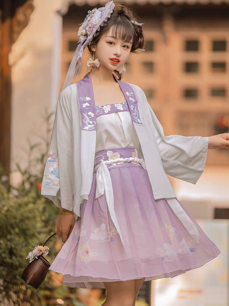 对襟衫裙汉元素