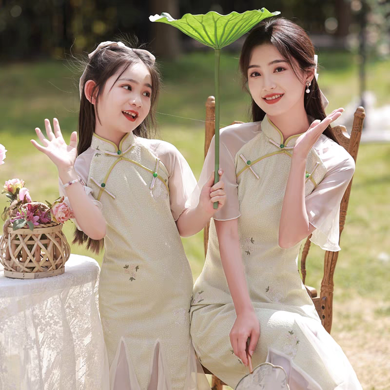 母女装旗袍母女穿搭亲子装