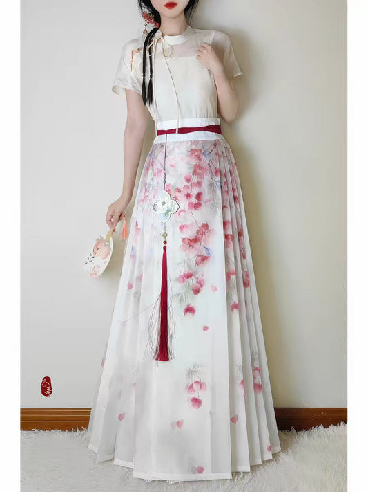 Summer Daily Hanfu: Soft Gauze Mamian Skirt (Breathable & Flowy)