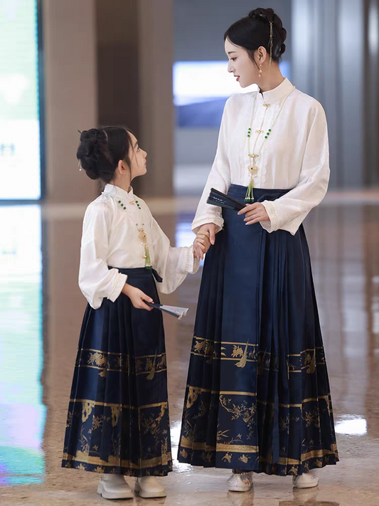 Mother and daughter matching horse-face skirt set
