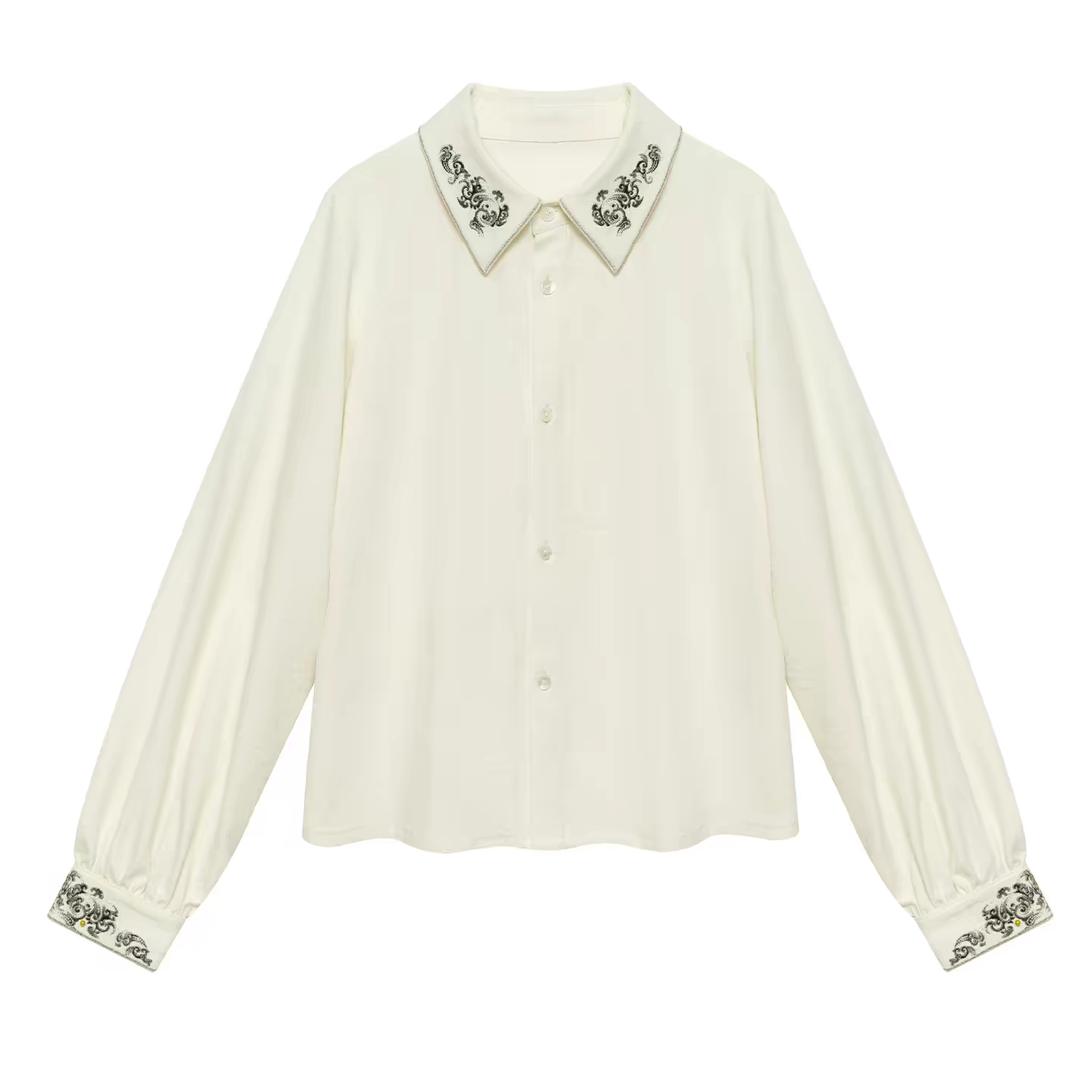 Long-Sleeve Mamianqun Dress – Modern Ming-Style Hanfu with Embroidered Mandarin Collar Shirt（pre order 30days）