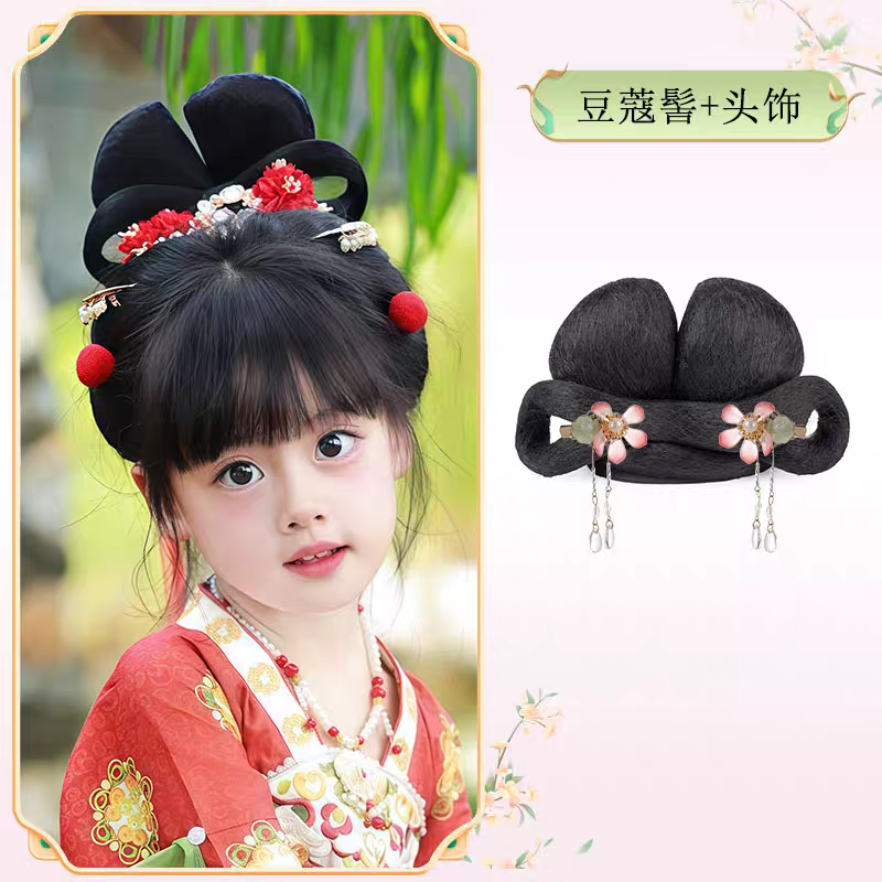 Hanfu Wig Bun Hairpiece | Chinese Ancient Costume Hair Accessories, Bridal Updo Extension for Cosplay