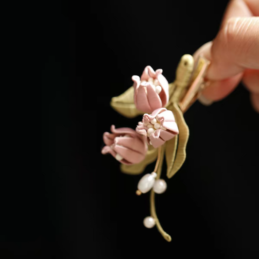 Chinese Twined Flower Hair Clip (Chanhua) – Intangible Cultural Heritage Silk Hairpin, Handmade Hair Accessory