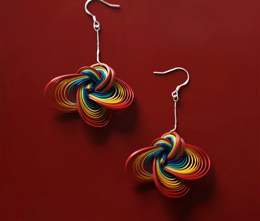 Five-Colored Auspicious Cloud Bamboo Earrings | Earrings & Clip-On