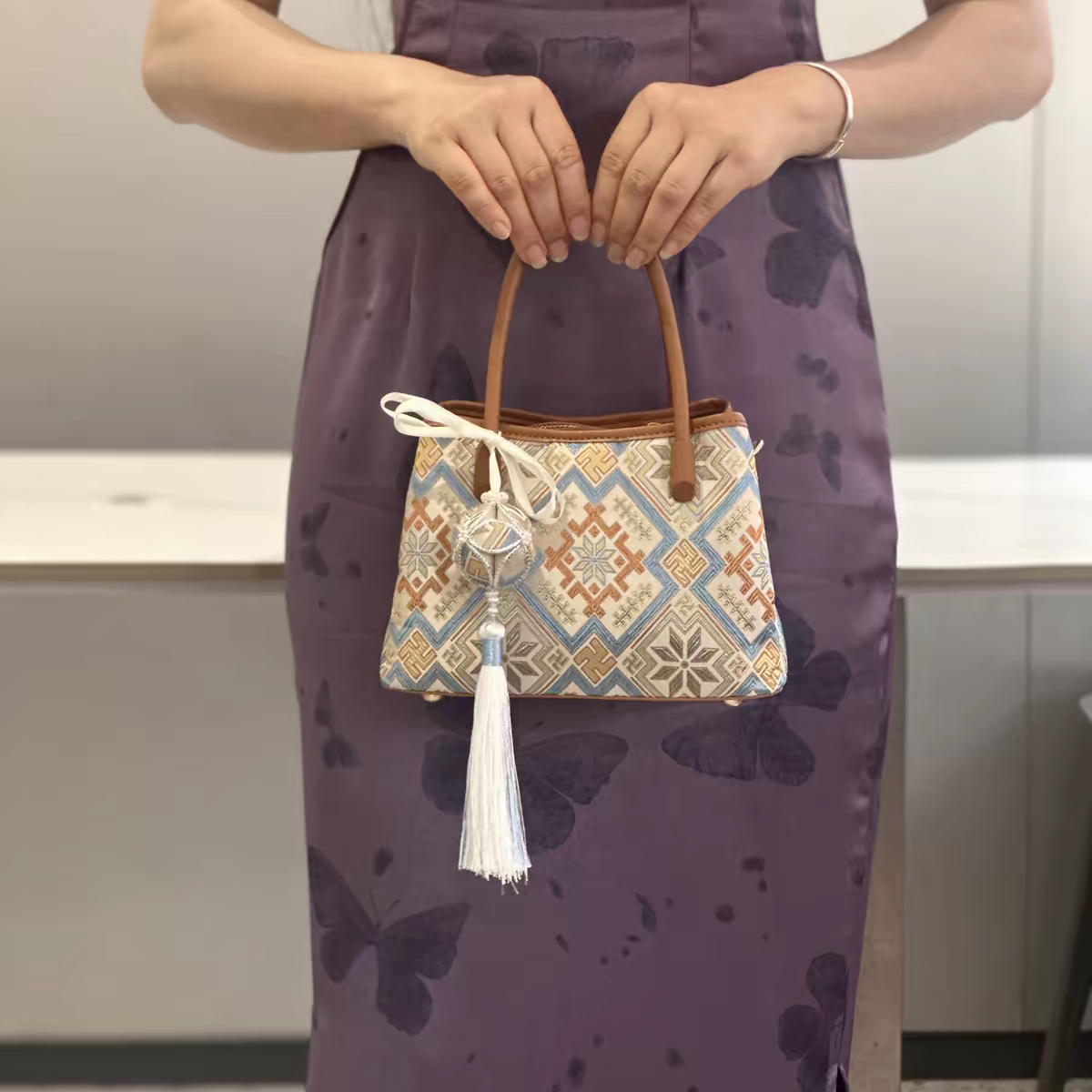 Zhuang Brocade Bag | Handmade Chinese Textile Art Handbag Inspired by Traditional Weaving