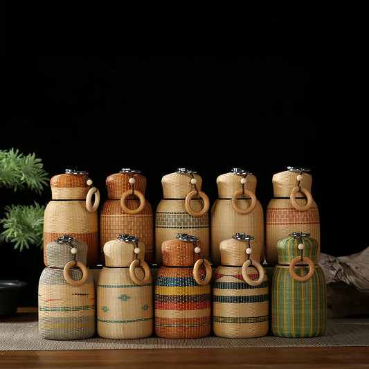 Handwoven Bamboo Insulated Tumbler | 304 Stainless Steel Travel Cup