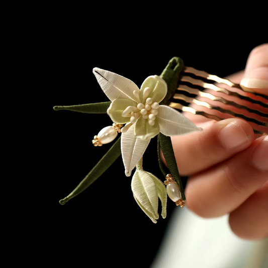 Chinese Traditional Chanhua Hairpin | Handmade Floral Hair Stick for Hanfu, Wedding & Gift