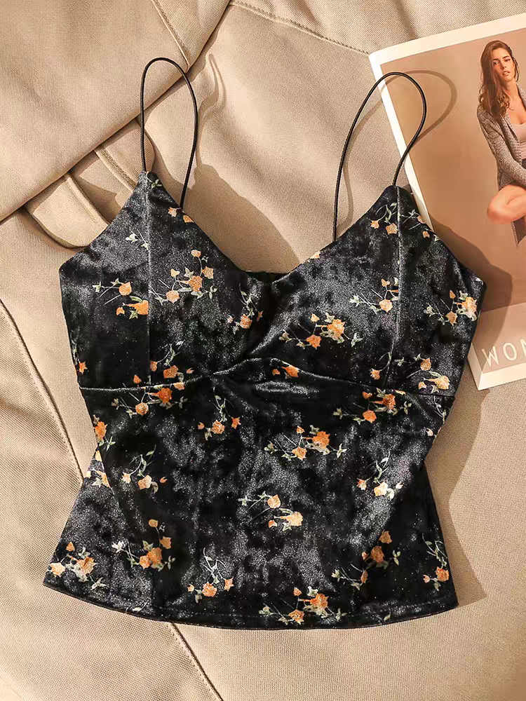 New Chinese style top新中式吊带背心