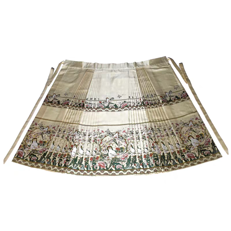 Ming-Style Hanfu Stand-Collar Long Robe and Mamian Skirt Set