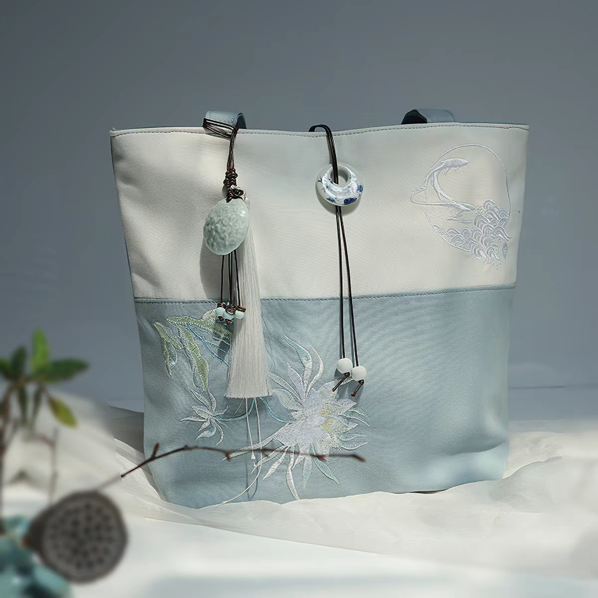 Embroidered Shoulder Bag