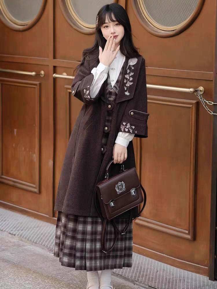 Han Clothing新中式刺绣外套秋冬连身裙S-L