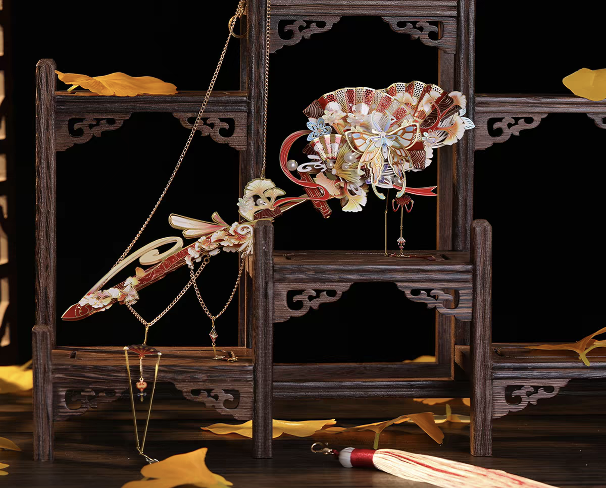 3D Metal DIY Assembly Sword Hairpin Model – Chinese Style Puzzle Gift & Hair Accessory