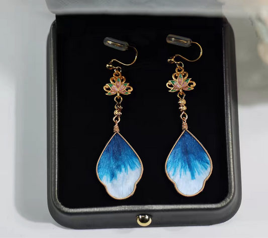 No Piercing Chinese Style Ronghua Velvet Flower Earrings