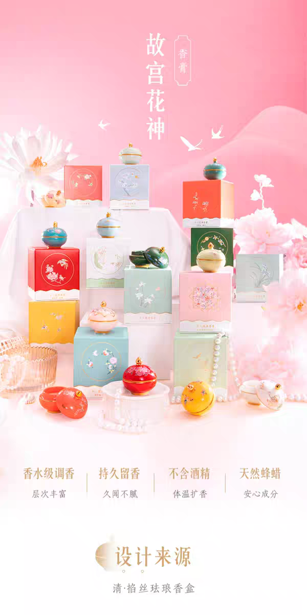 Forbidden City | Twelve Flower Deities Solid Perfume – Museum Cultural & Creative Gift for Weddings, Birthdays, Women's Souvenir