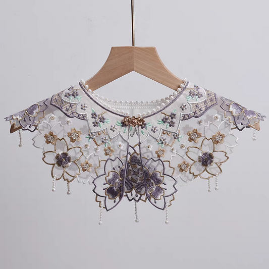 云肩Yunjian Chinese Cloud Collar – Traditional Embroidered Cape for Hanfu & Qipao