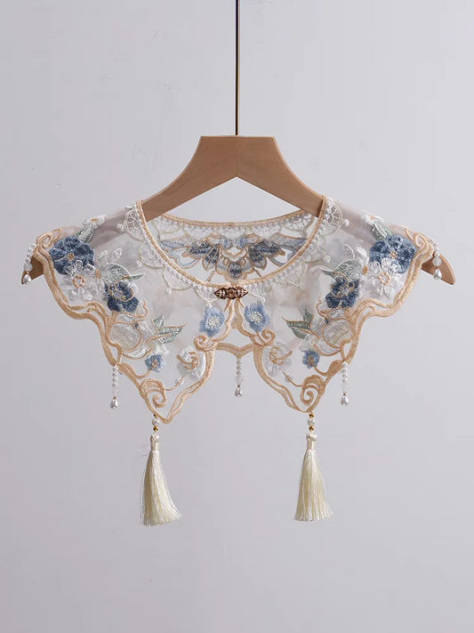 云肩Yunjian Chinese Cloud Collar – Traditional Embroidered Cape for Hanfu & Qipao